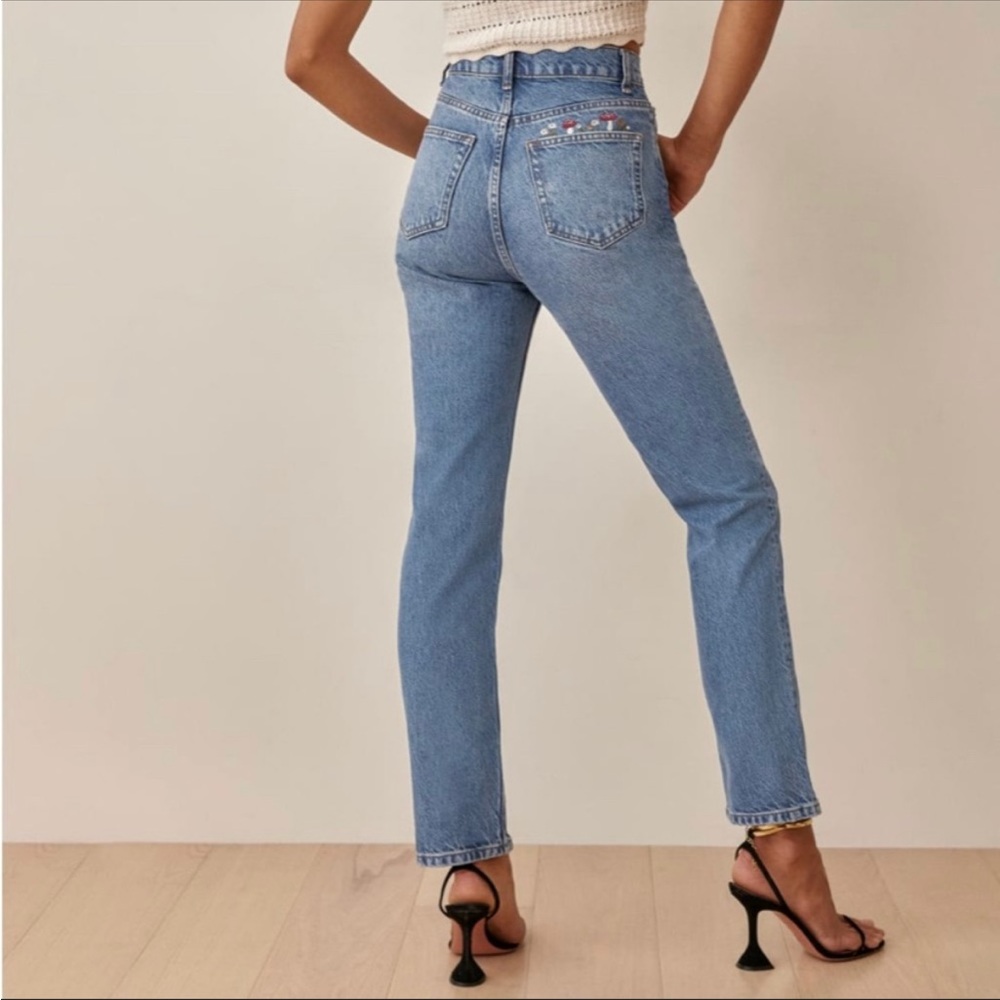 Reformation Light Blue Straight Leg Jeans